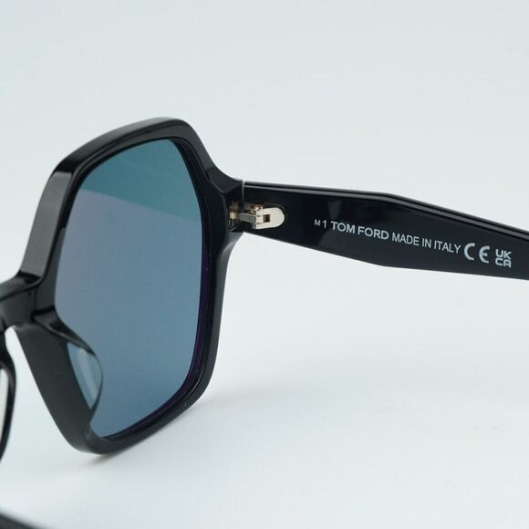 NEW Tom Ford FT1032-F ROMY 01A Black Blue Square Oversized Women Sunglasses - Picture 9 of 11